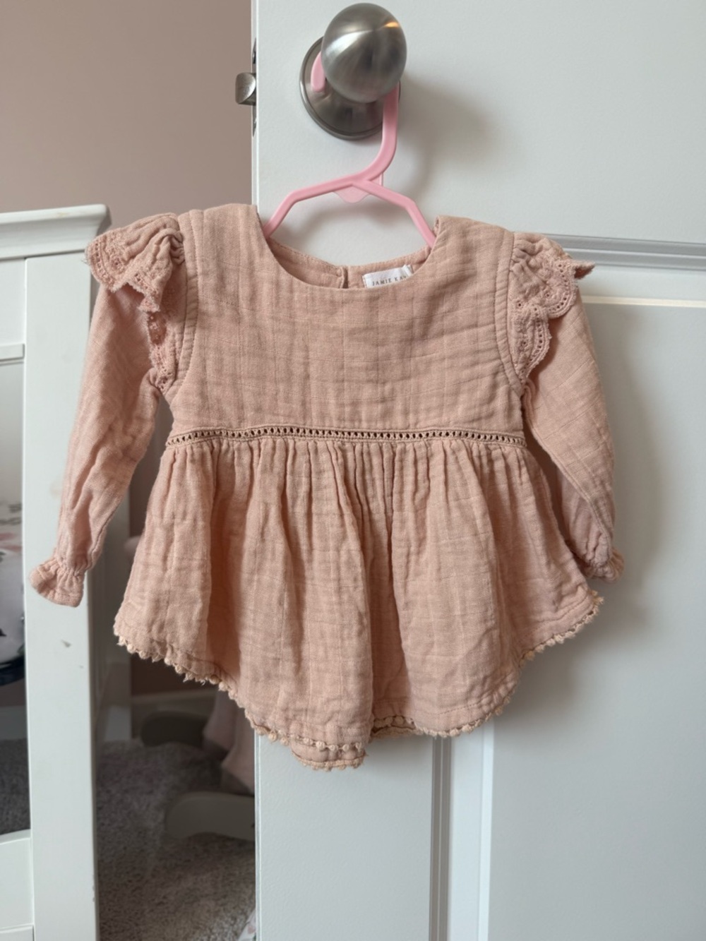 Jamie Kay Blush Pink Ruffle Peplum Baby Top